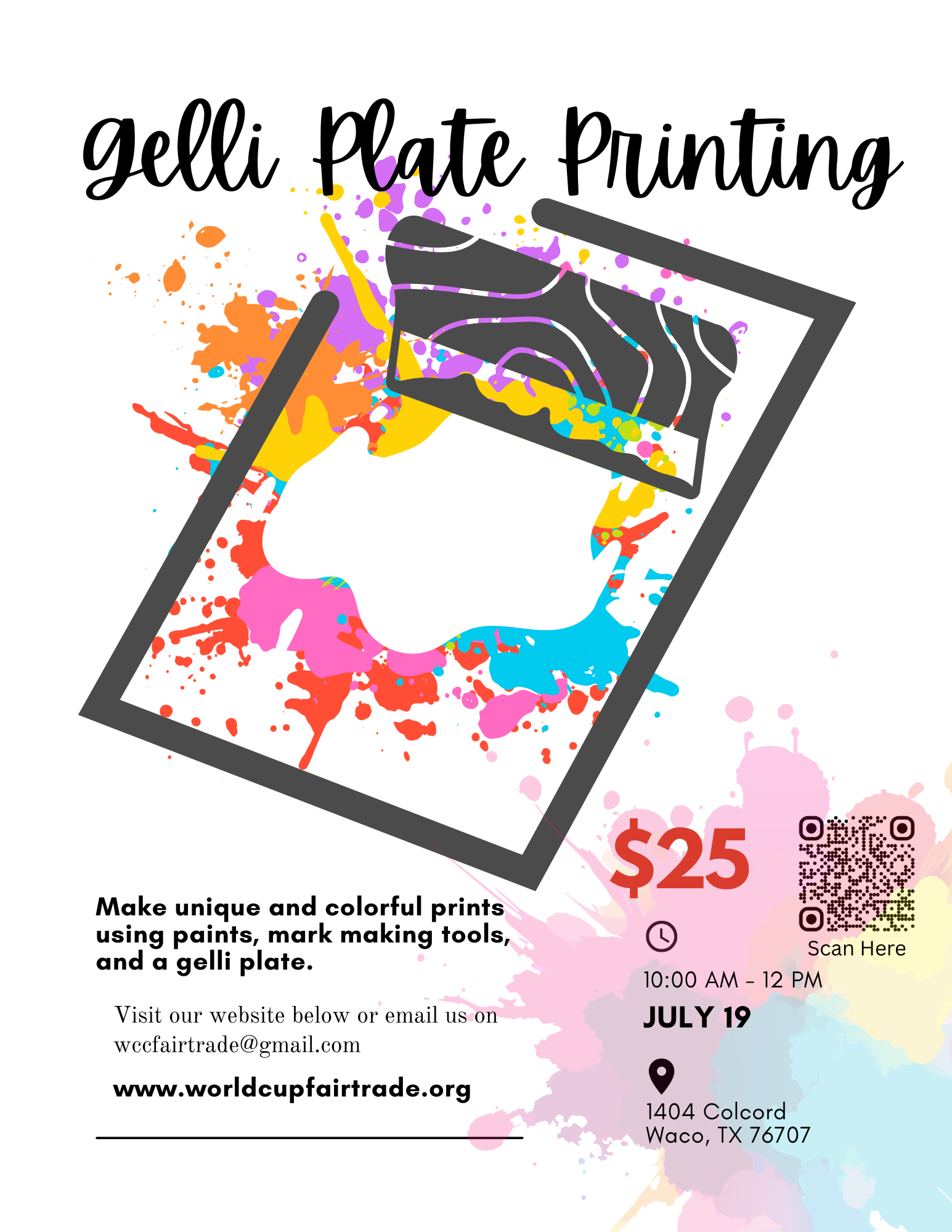 Fair Trade Workshop: Gelli Printing July 19