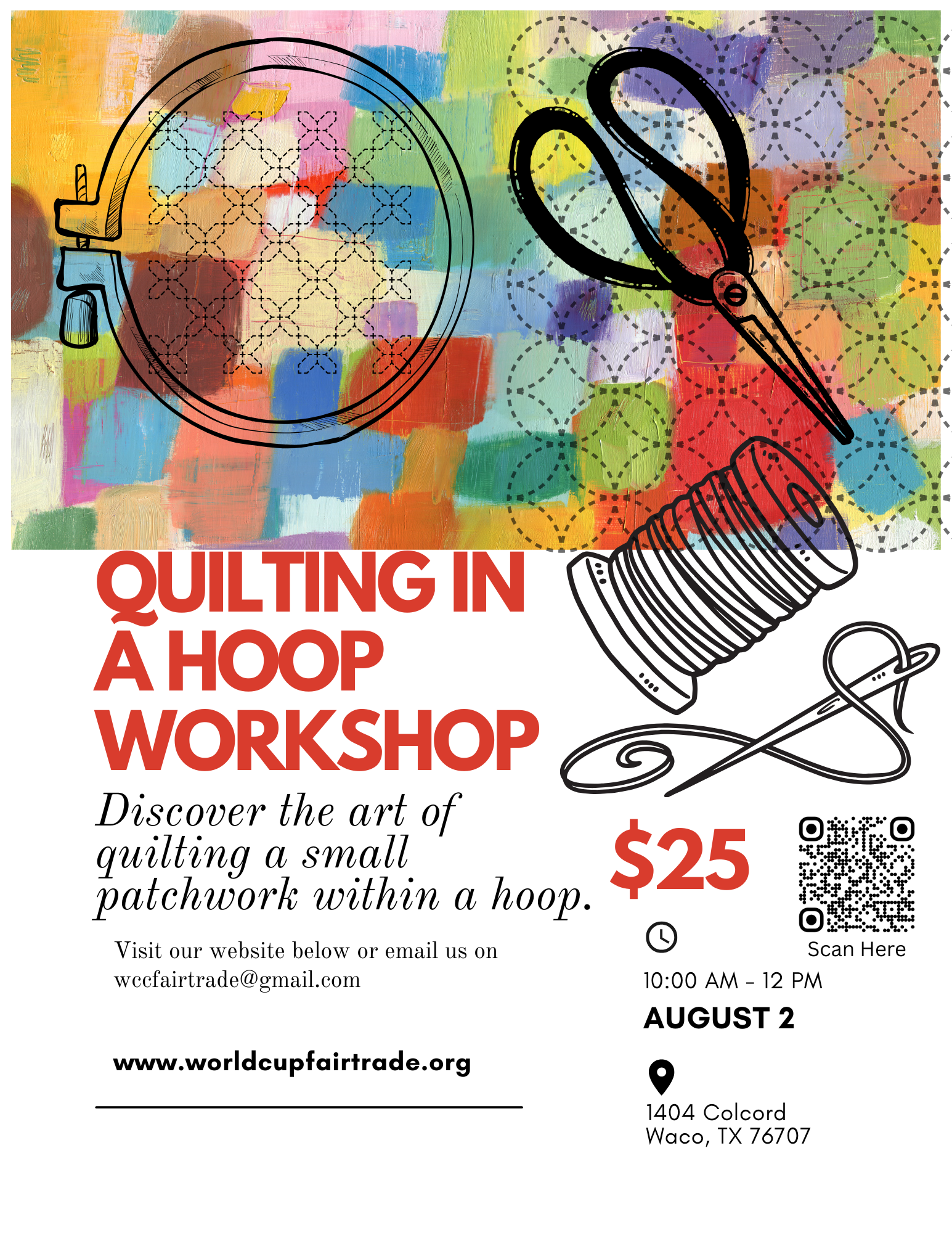 Fair Trade Workshop: Quilting in the Hoop August 2
