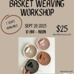 Fair Trade Workshop: Small Bowl Basket Weaving   Sept 20  10am - Noon