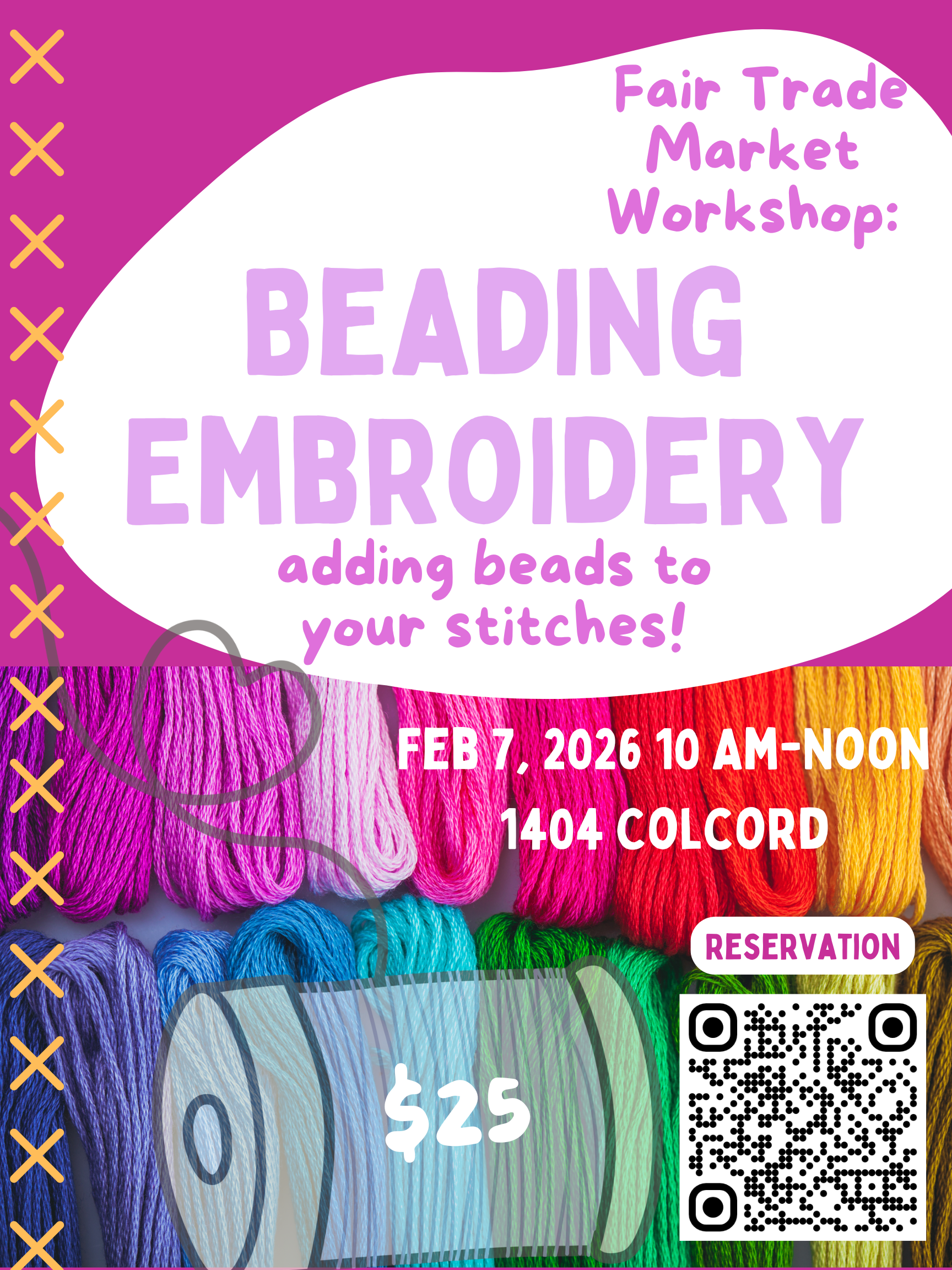 Fair Trade Workshop : Beading with Embroidery   February 7 2026  10 am- noon